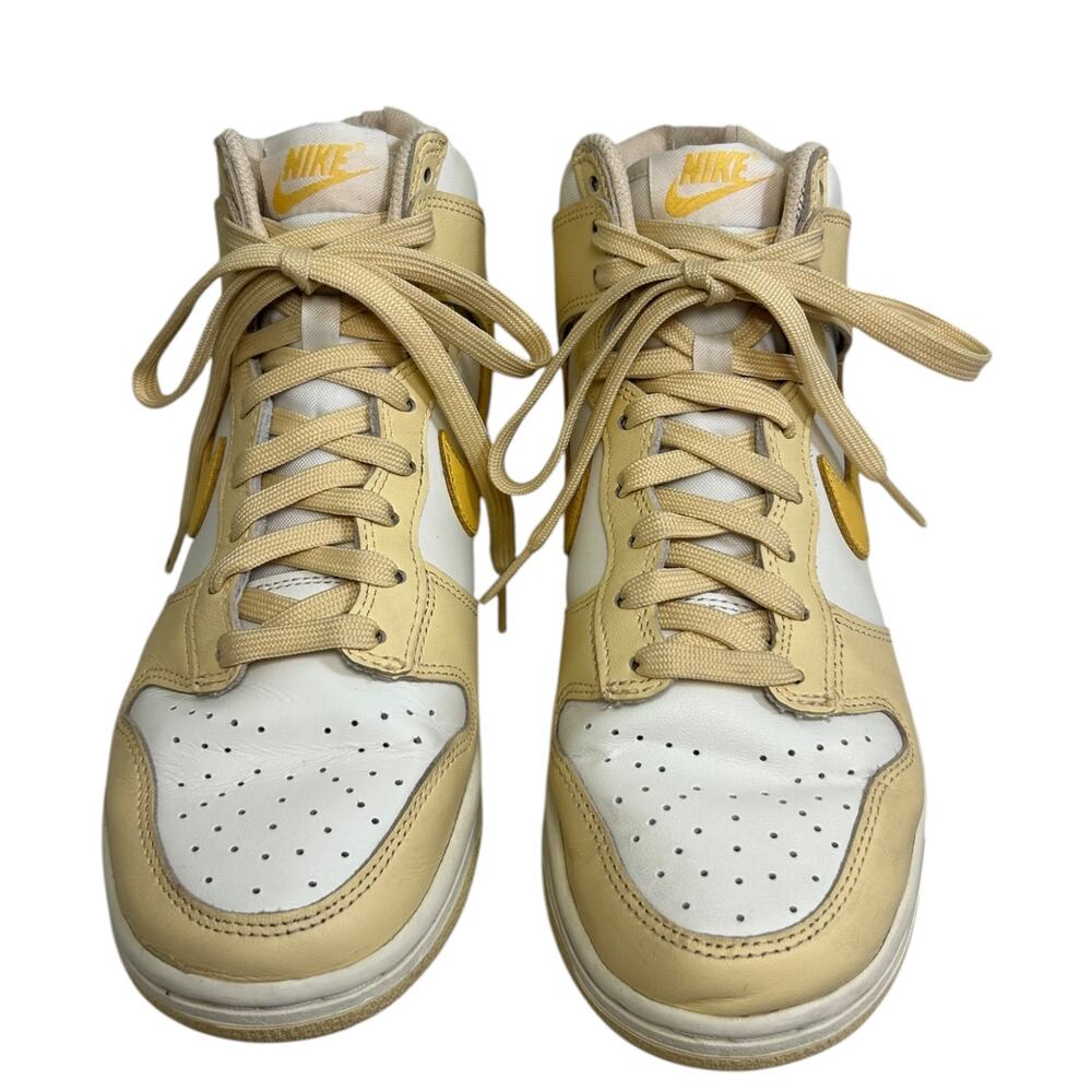 Nike Women's Dunk High-Top Sneakers Two-Tone Pale Vanilla White Yellow Size 7 US - Picture 6 of 12